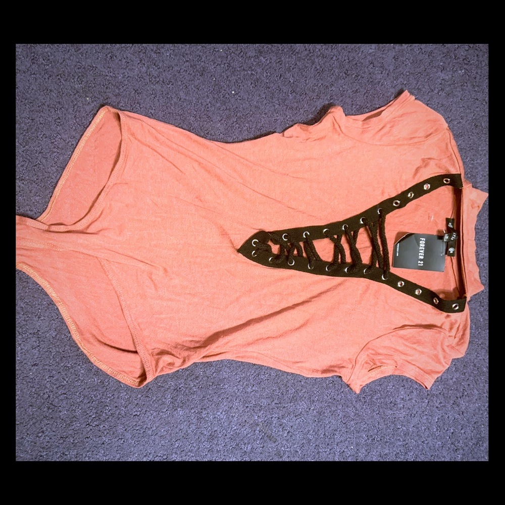 Forever 21 Mauve Low Cut Bodysuit